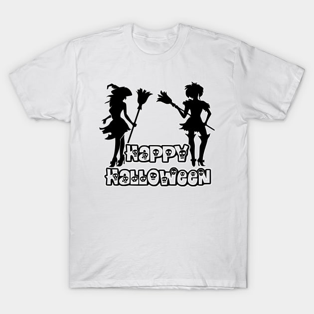 Pretty Halloween Witches - Happy Halloween - 1510201500 T-Shirt by Semenov